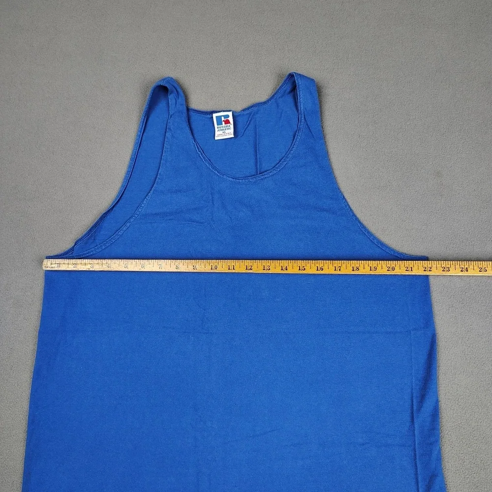 Vintage USA Russell Athletic High Cotton Tank Top Men XL *Fits Large* Blue 90s